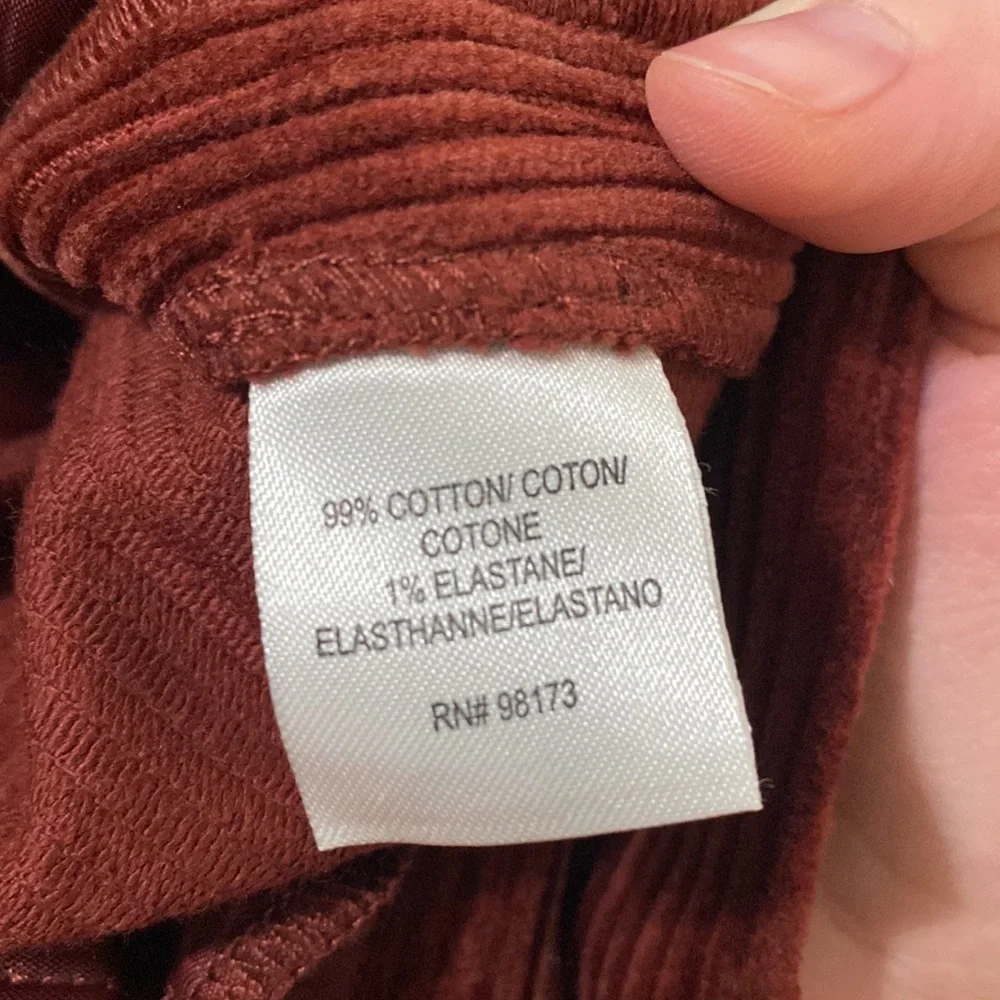 W by Worth burnt Sienna corduroy flare pants size X0 ( 00 )